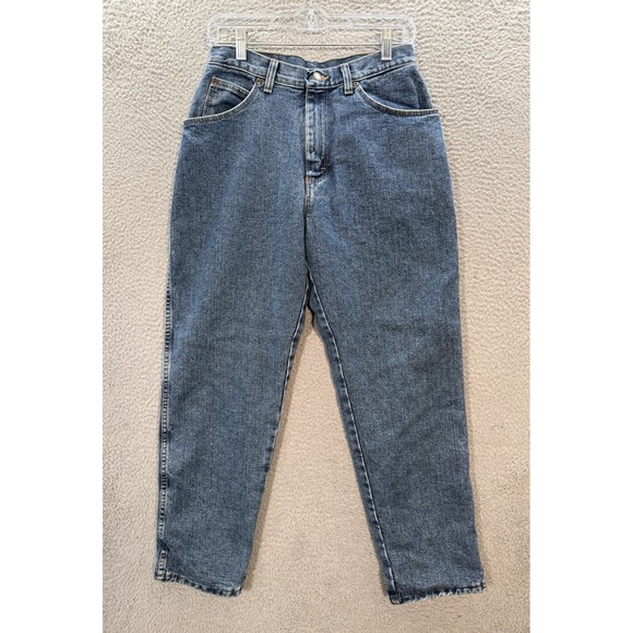Vintage Wrangler Jeans Womens 7x28 Blue Denim Flannel Lined Workwear Chore Y2K - Picture 1 of 10